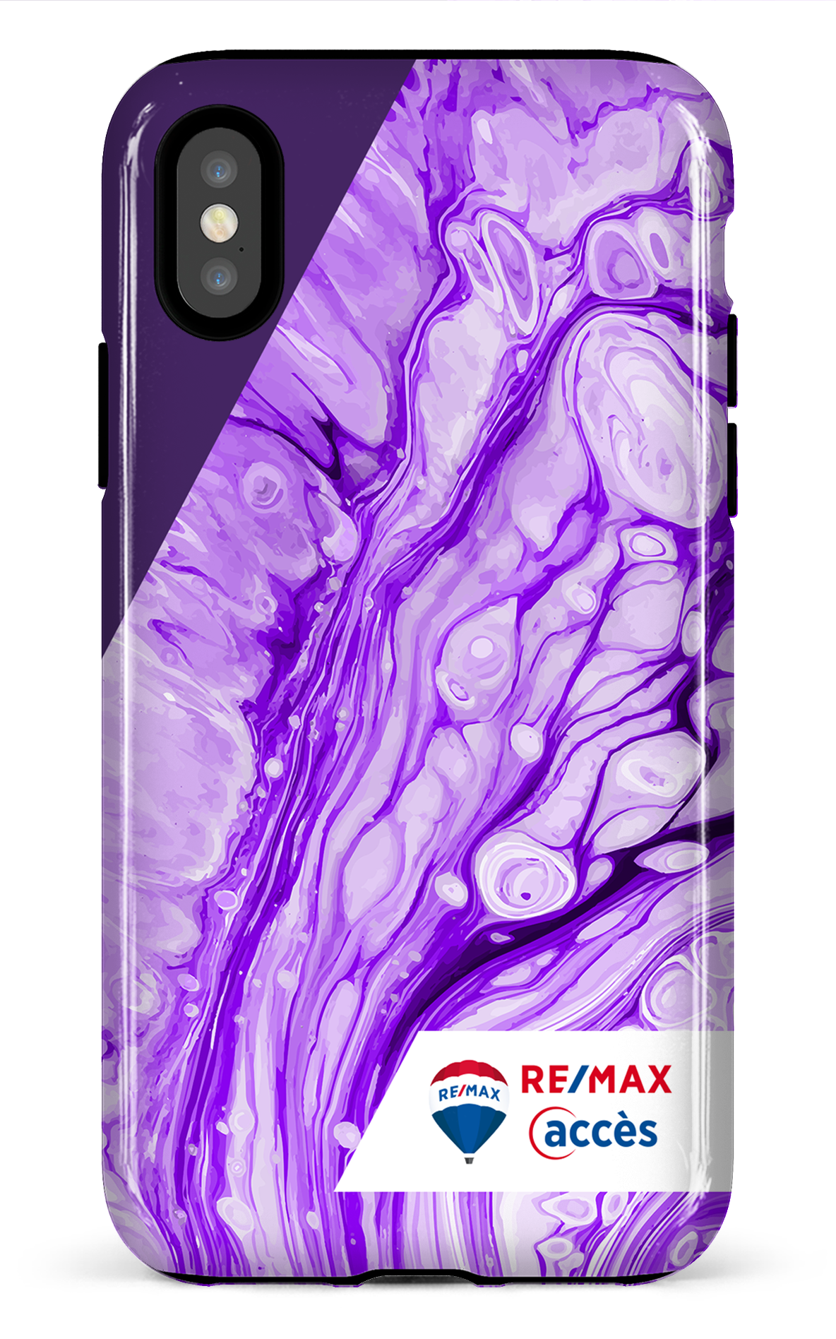 Peinture marbrée claire violette - iPhone X/Xs