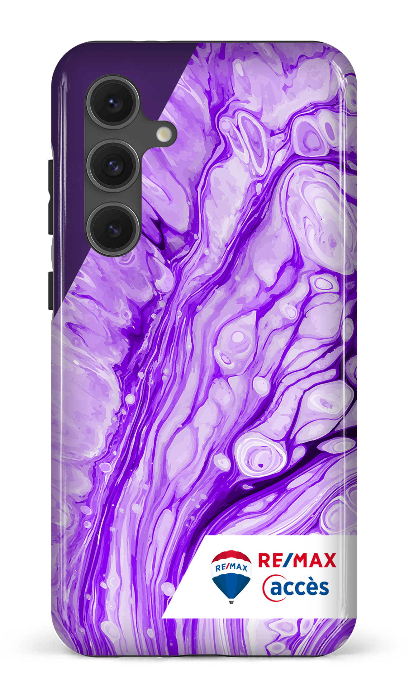 Galaxy S24FE Tough Peinture marbrée claire violette -