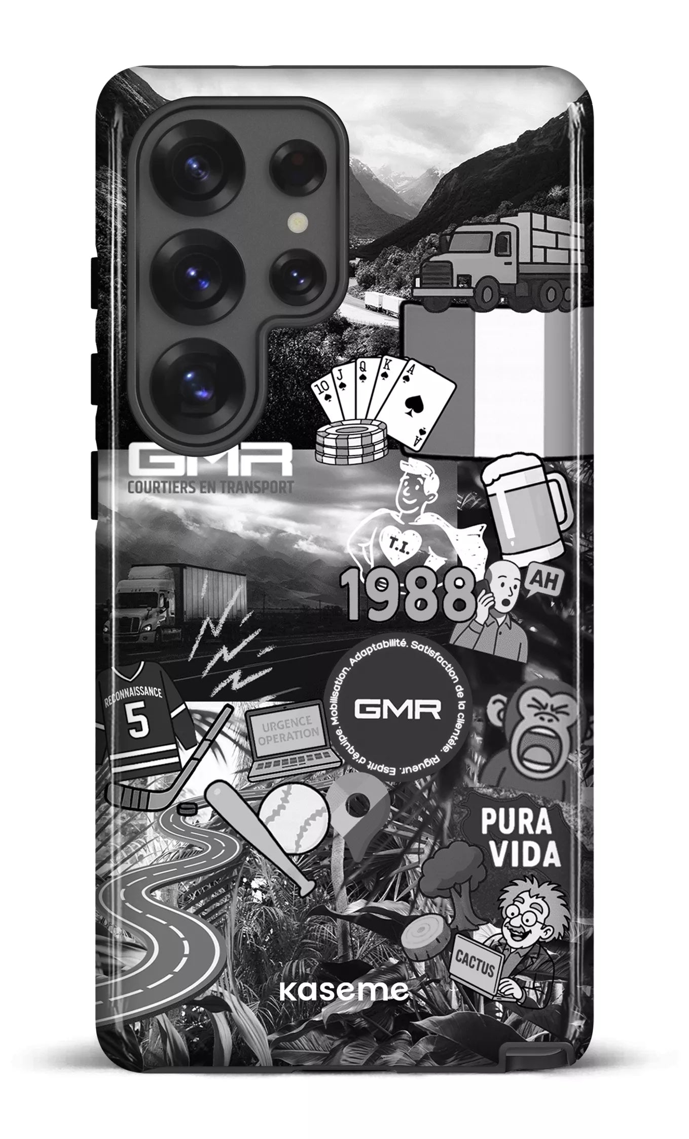 Galaxy S25 Ultra Tough (Gloss) GMR Collage Noir et Blanc -
