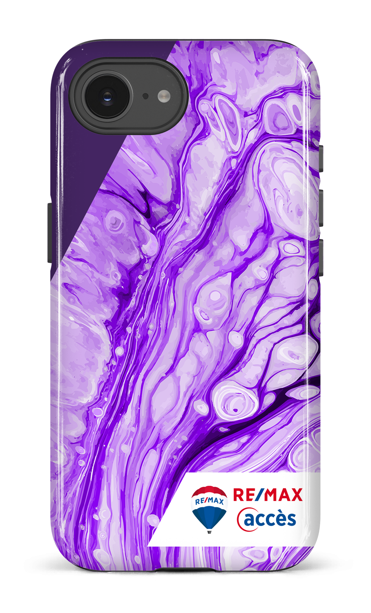 IPhone 16 E Impact Case Peinture marbrée claire violette -