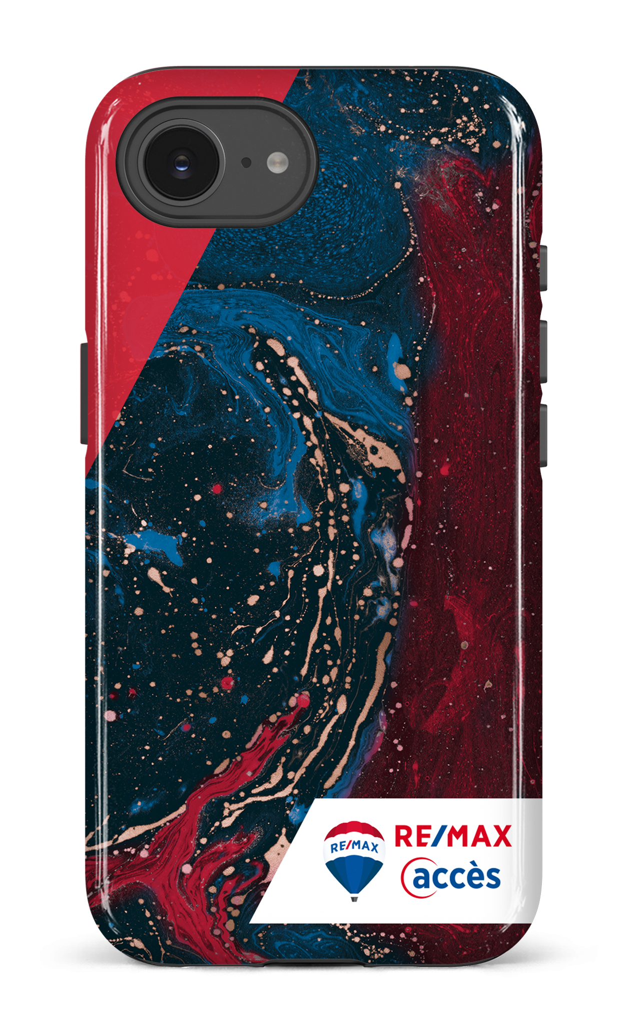 IPhone 16 E Impact Case Peinture marbrée sombre -