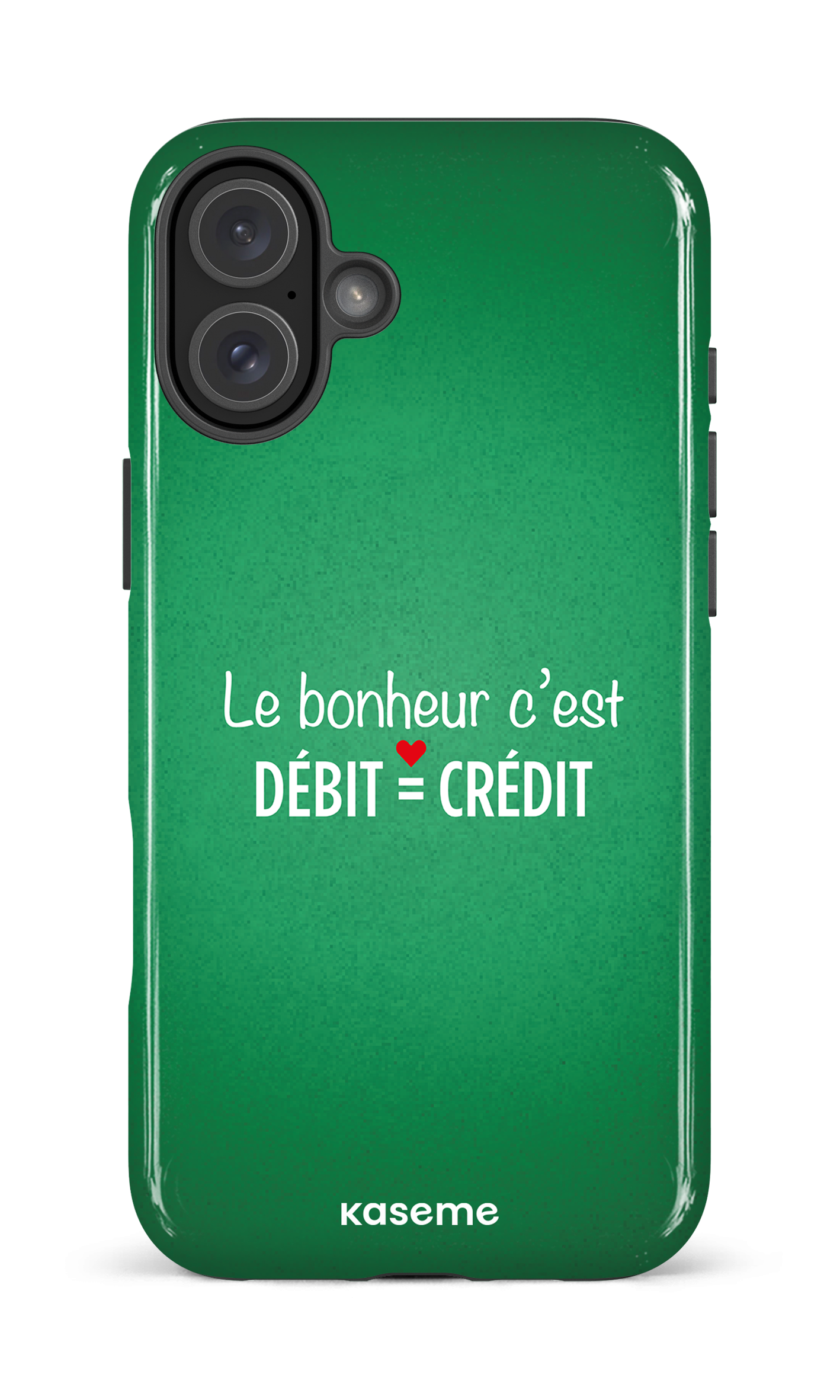 Le bonheur c'est débit = crédit (vert) - iPhone 16 Plus Impact Case
