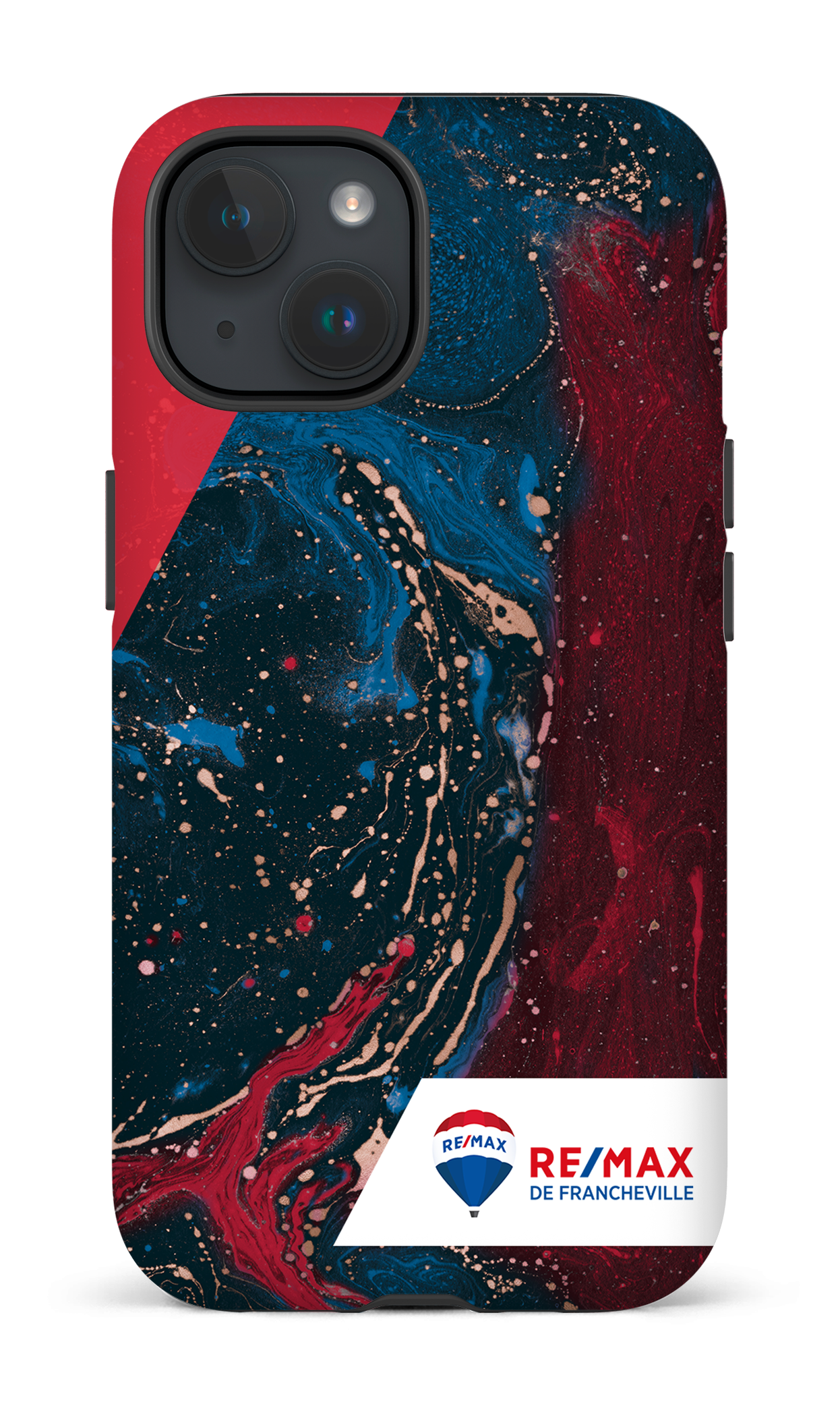 iPhone 15 Tough (Matte) Peinture marbrée sombre de Francheville -