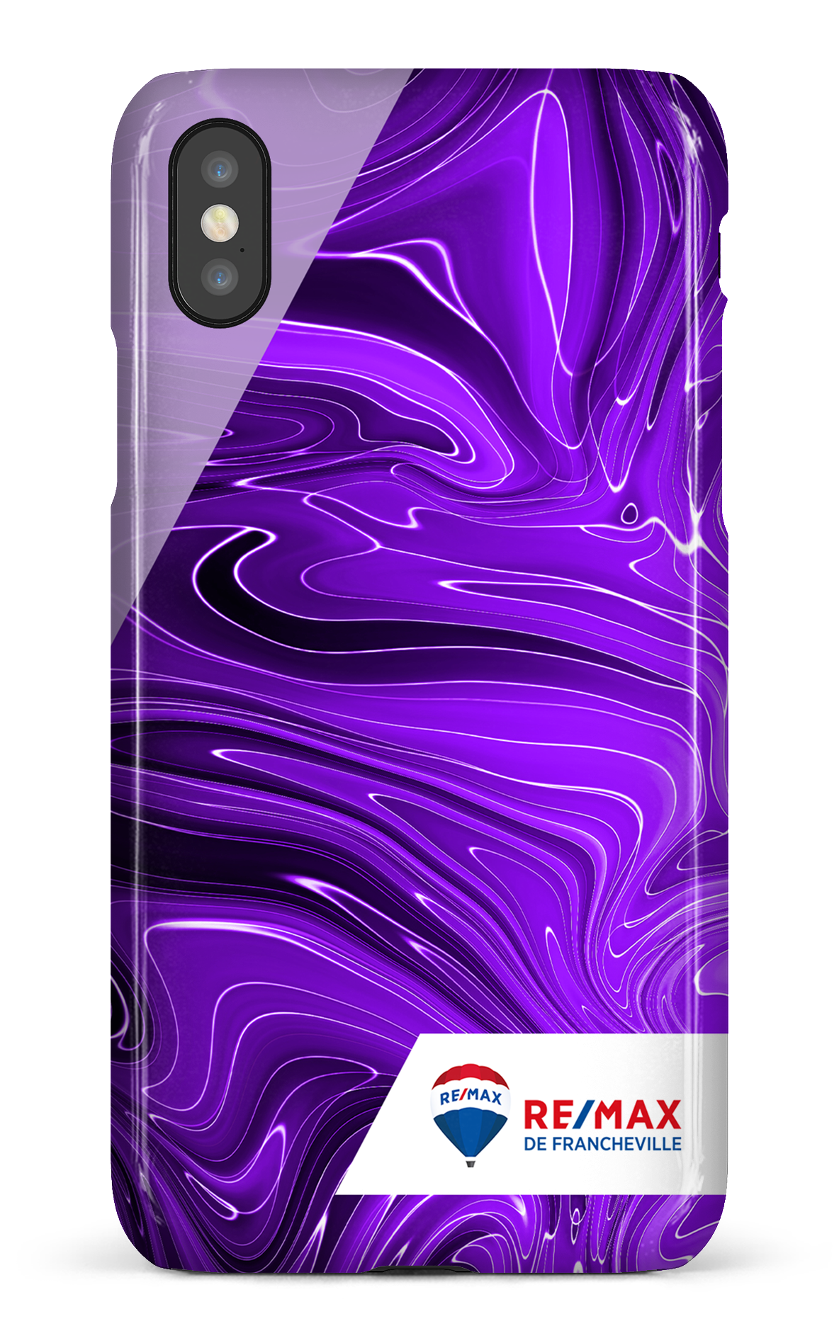 Peinture marbrée sombre violette de Francheville - iPhone X/Xs