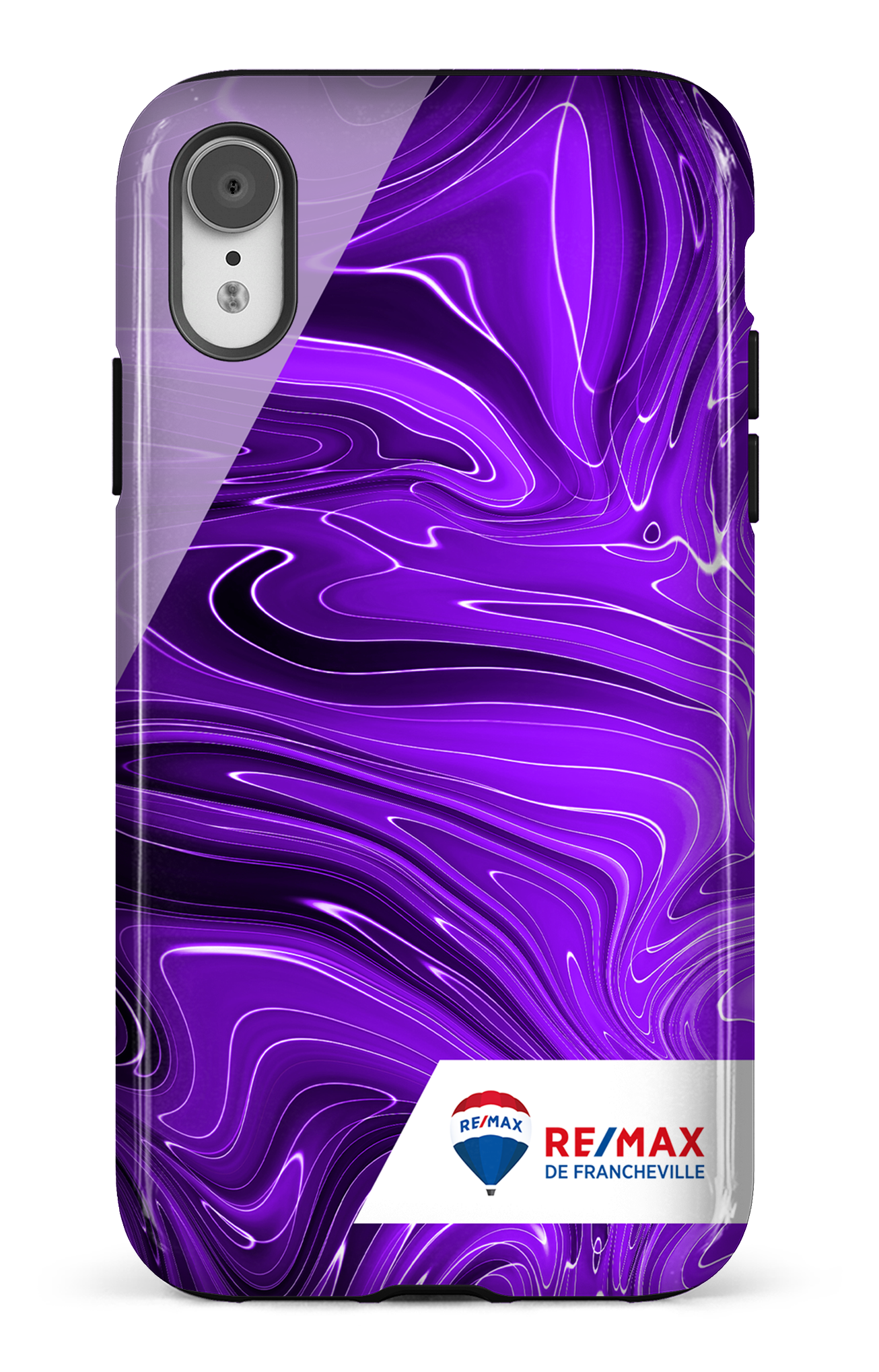 Peinture marbrée sombre violette de Francheville - iPhone XR