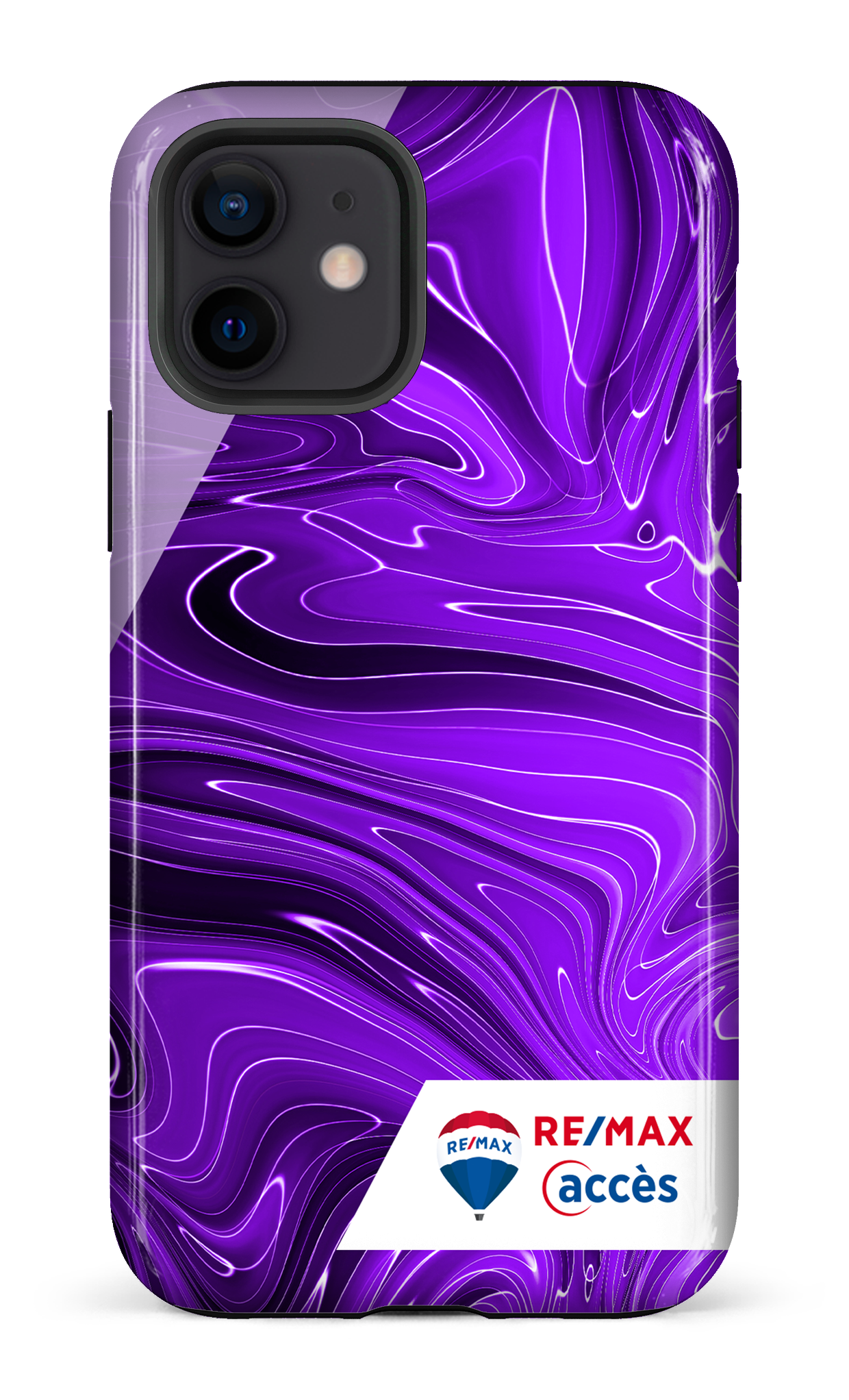 Peinture marbrée sombre violette - iPhone 12