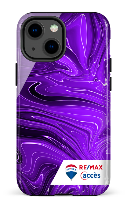Peinture marbrée sombre violette - iPhone 13 Mini
