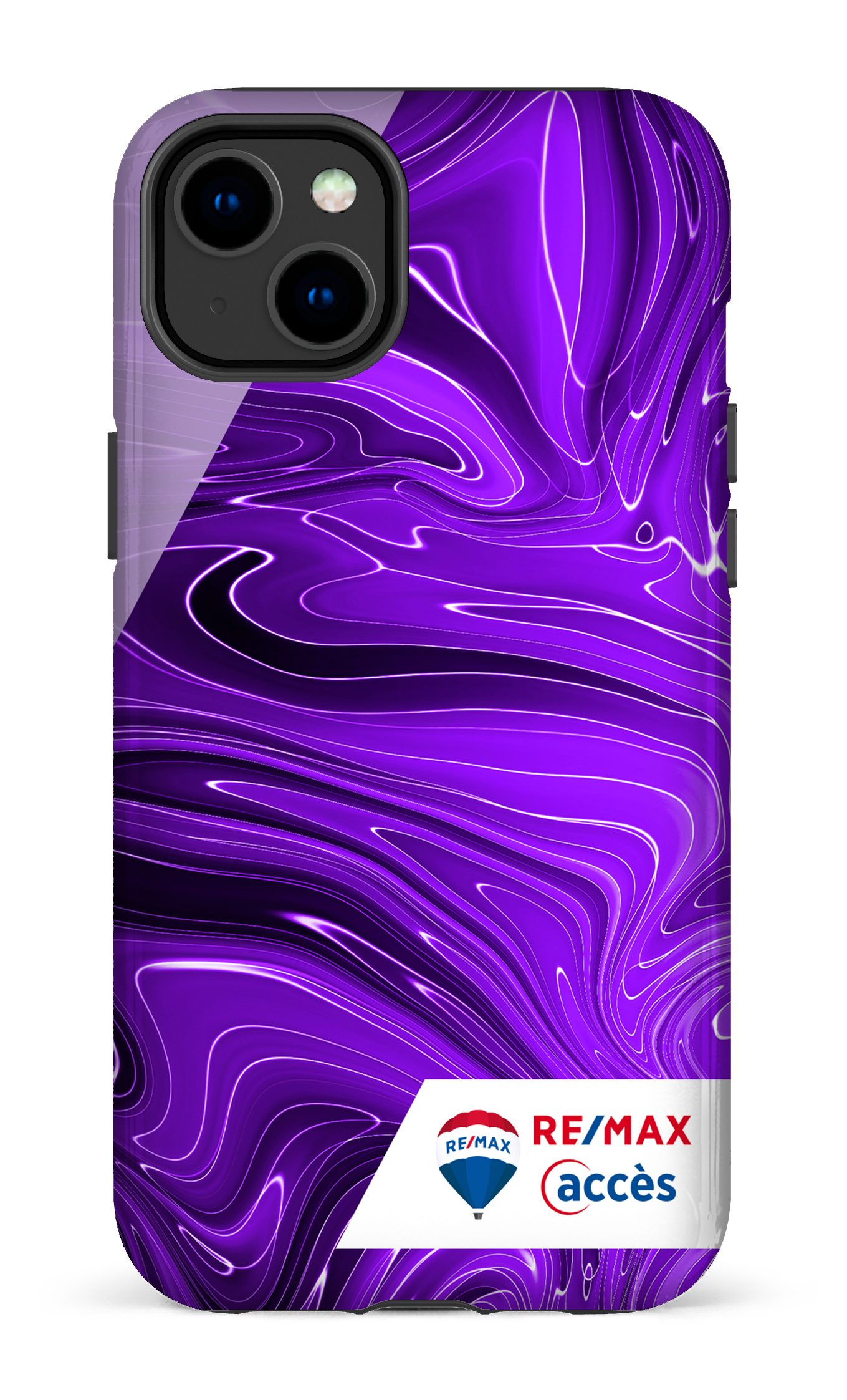 Peinture marbrée sombre violette - iPhone 14 Plus