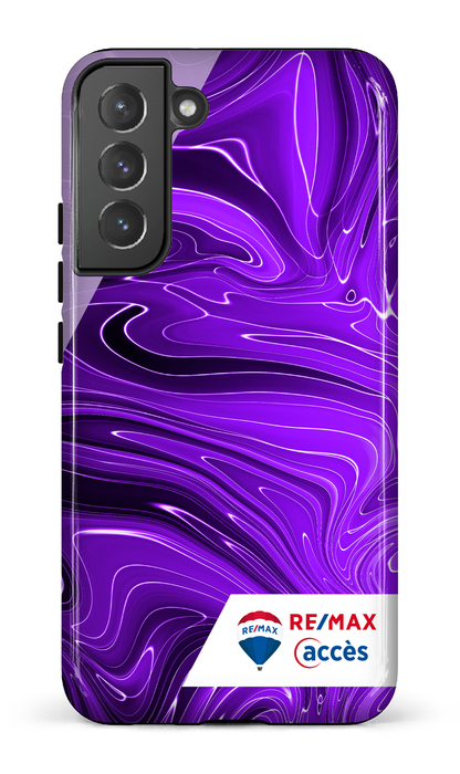 Peinture marbrée sombre violette - Galaxy S22 Plus