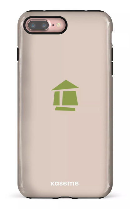 iPhone 7/8 Plus Tough Flordeco logo grège -
