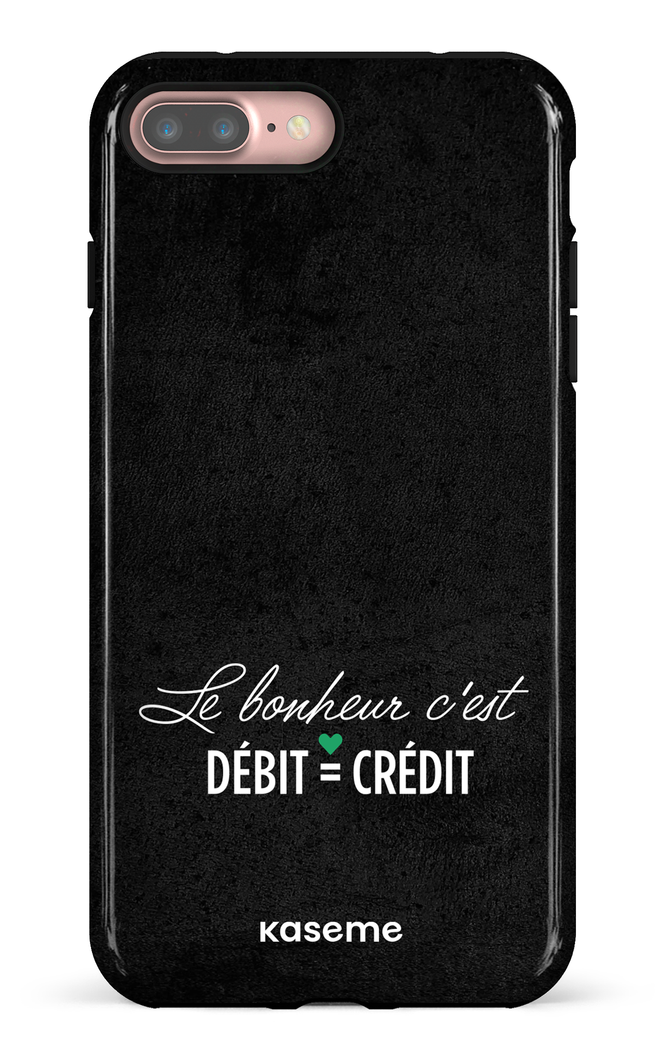 iPhone 7/8 Plus Tough Le bonheur c'est débit = crédit (noir) -
