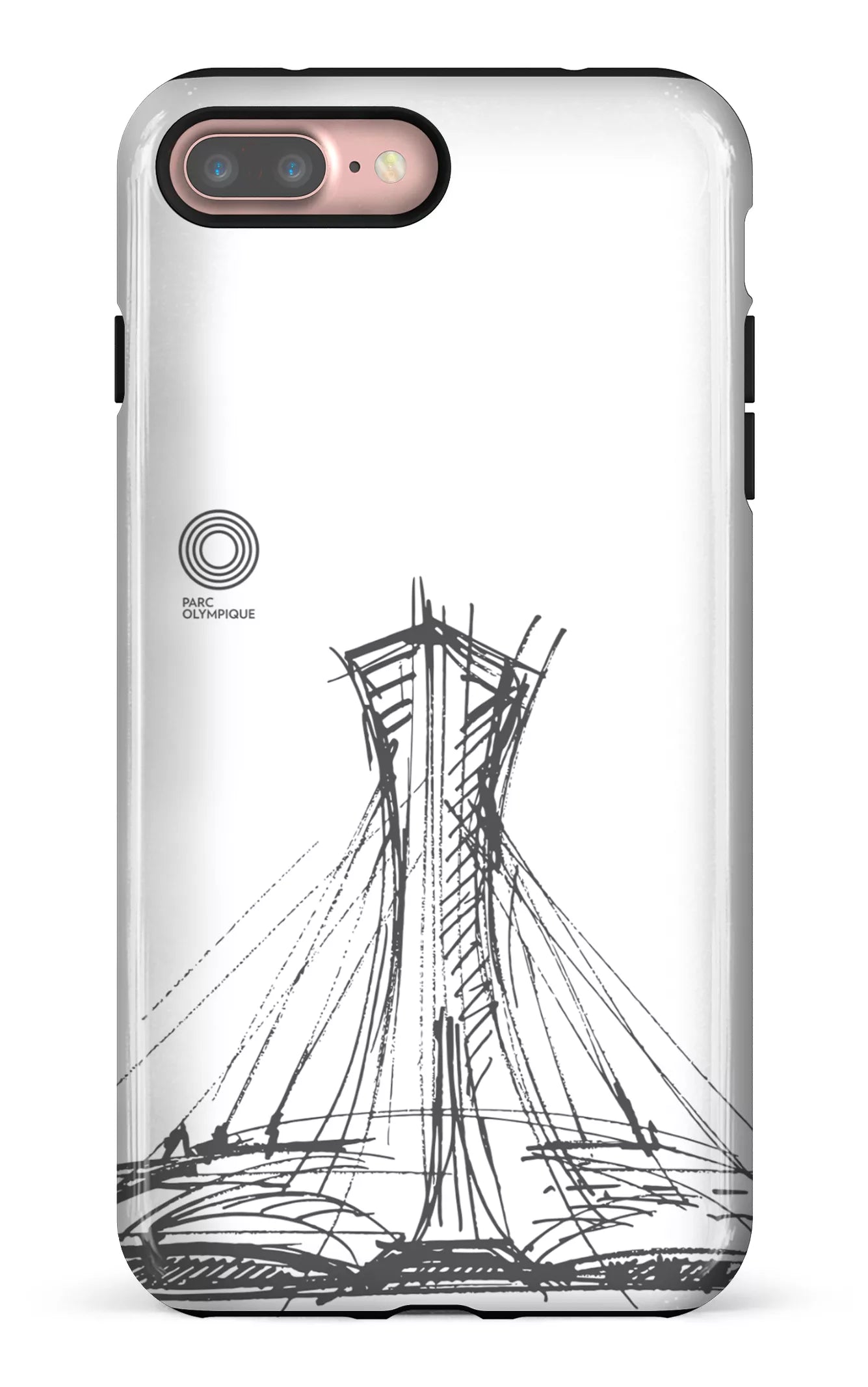 iPhone 7/8 Plus Tough Parc Olympique - Croquis Blanc -