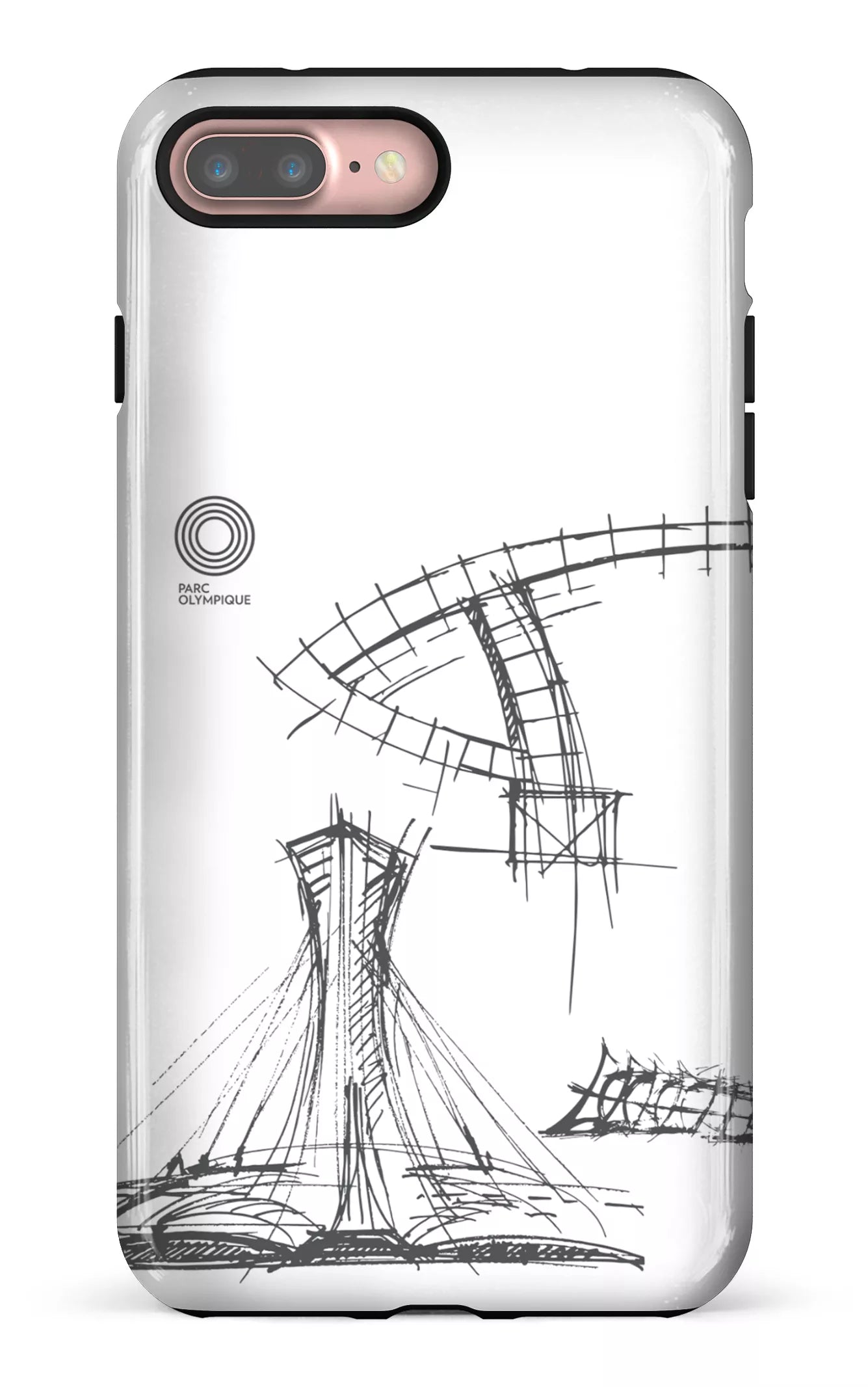 iPhone 7/8 Plus Tough Parc Olympique - Croquis Plan Blanc -