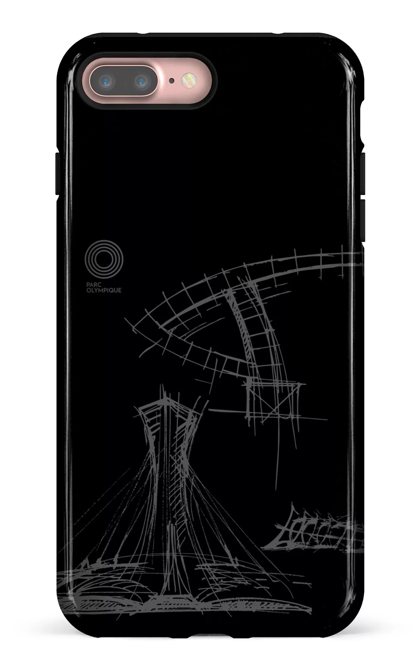 iPhone 7/8 Plus Tough Parc Olympique - Croquis Plan Noir -
