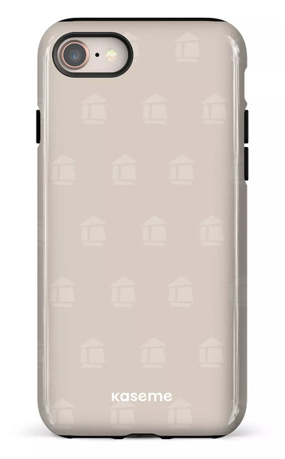 iPhone 7/8 Tough Flordeco motif grège -