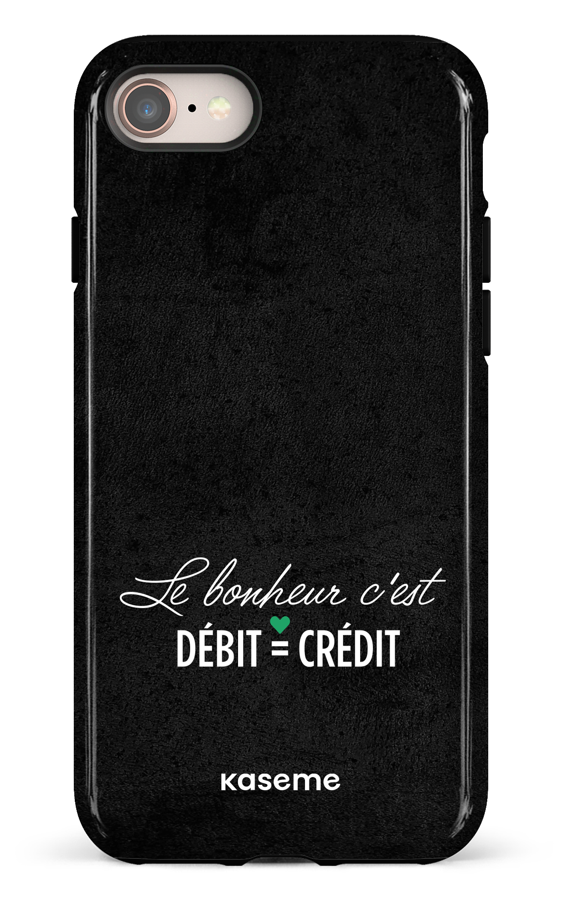 iPhone 7/8 Tough Le bonheur c'est débit = crédit (noir) -