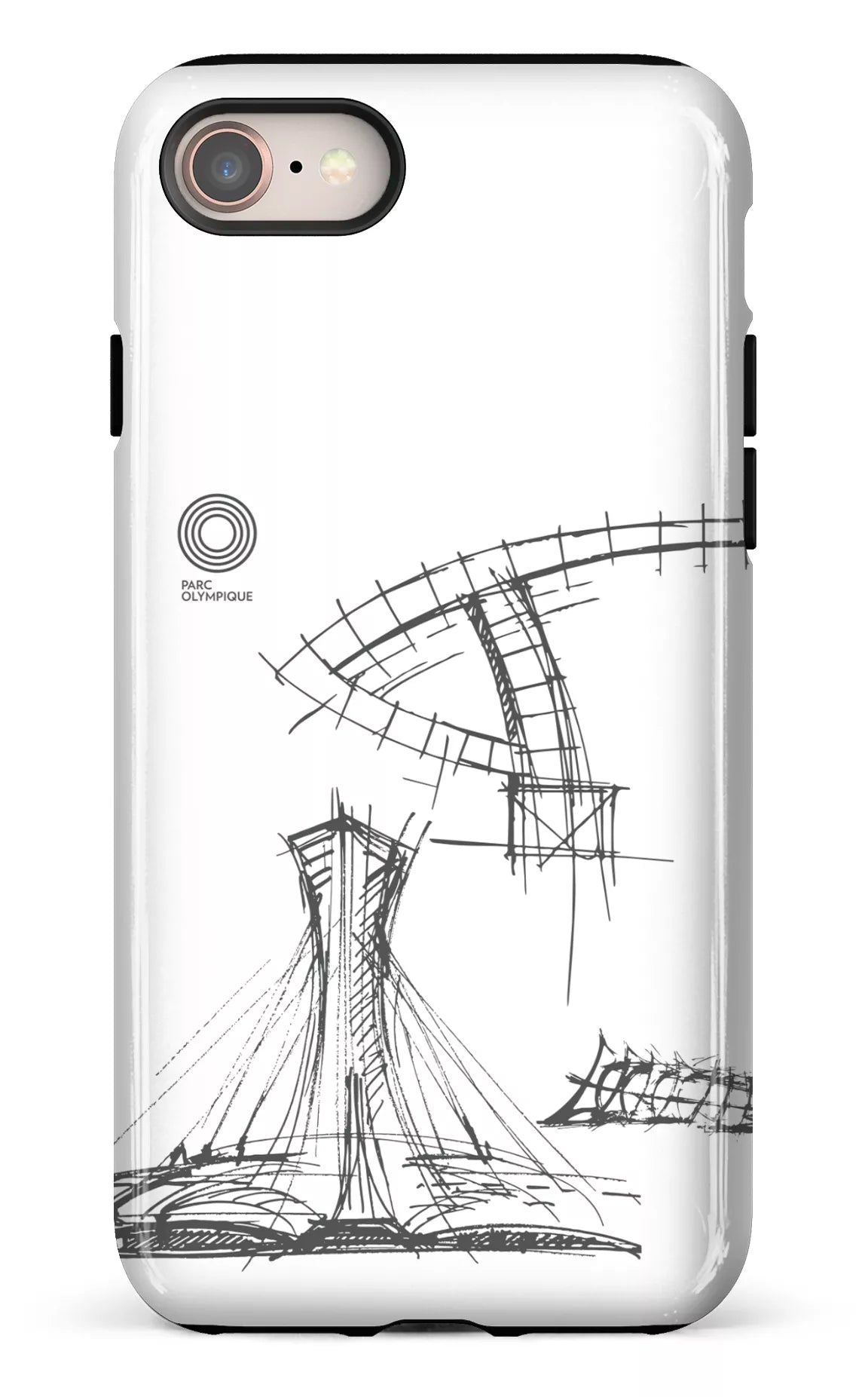 iPhone 7/8 Tough Parc Olympique - Croquis Plan Blanc -