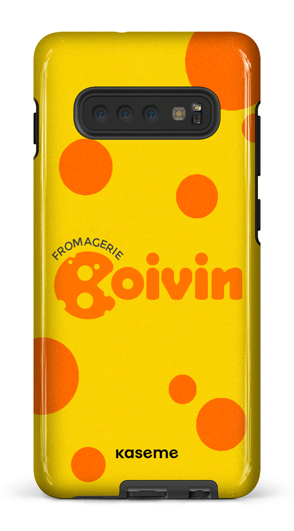 Galaxy S10 Plus Tough Boivin Jaune x Ronds -