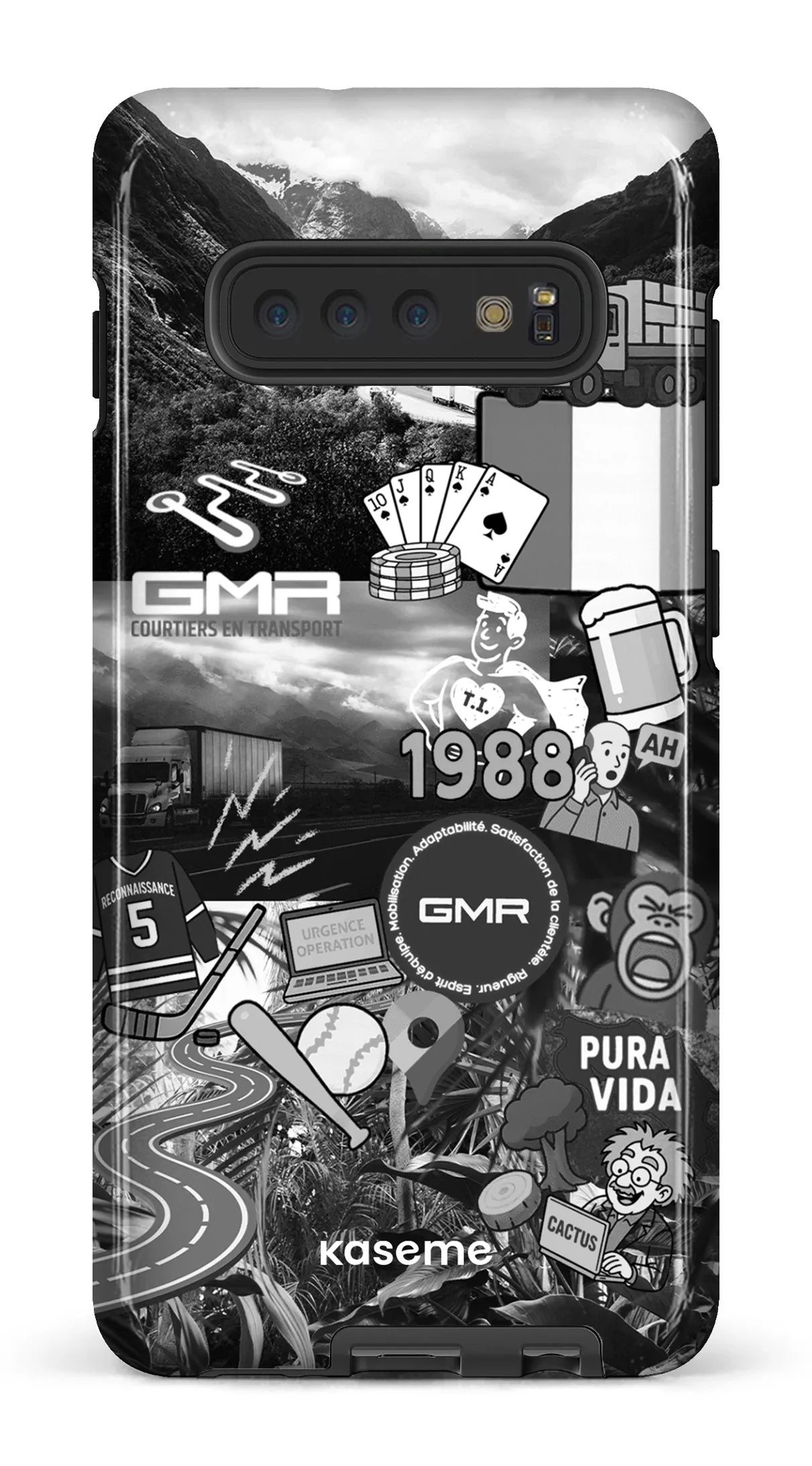 Galaxy S10 Plus Tough GMR Collage Noir et Blanc -