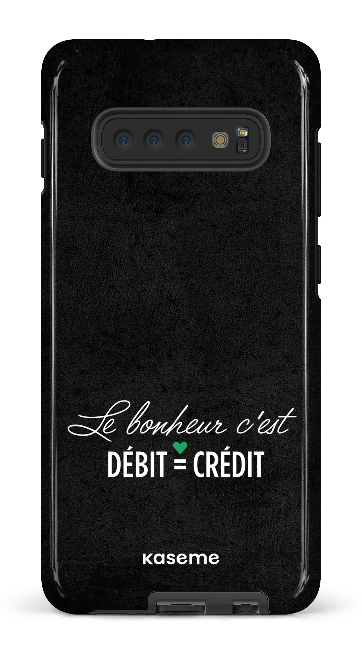Galaxy S10 Plus Tough Le bonheur c'est débit = crédit (noir) -