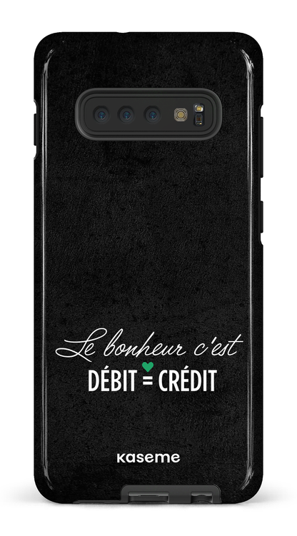 Galaxy S10 Plus Tough Le bonheur c'est débit = crédit (noir) -