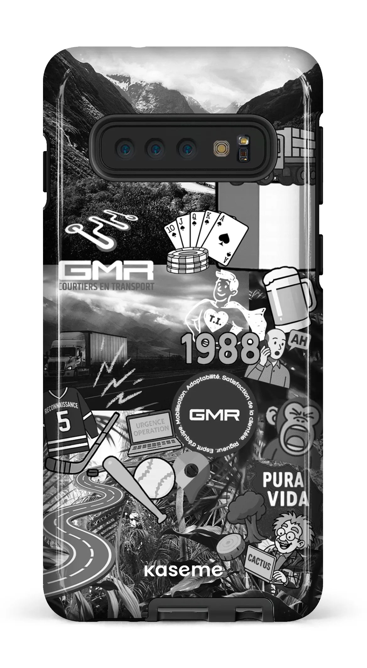 Galaxy S10 Tough GMR Collage Noir et Blanc -