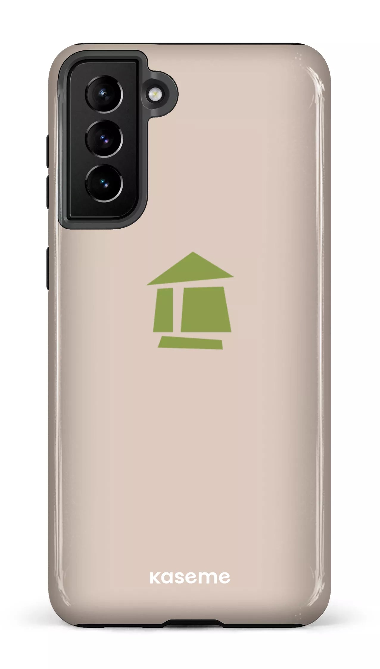 Galaxy S21 Plus Tough Flordeco logo grège -
