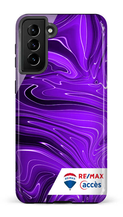 Galaxy S21 Plus Tough Peinture marbrée sombre violette -