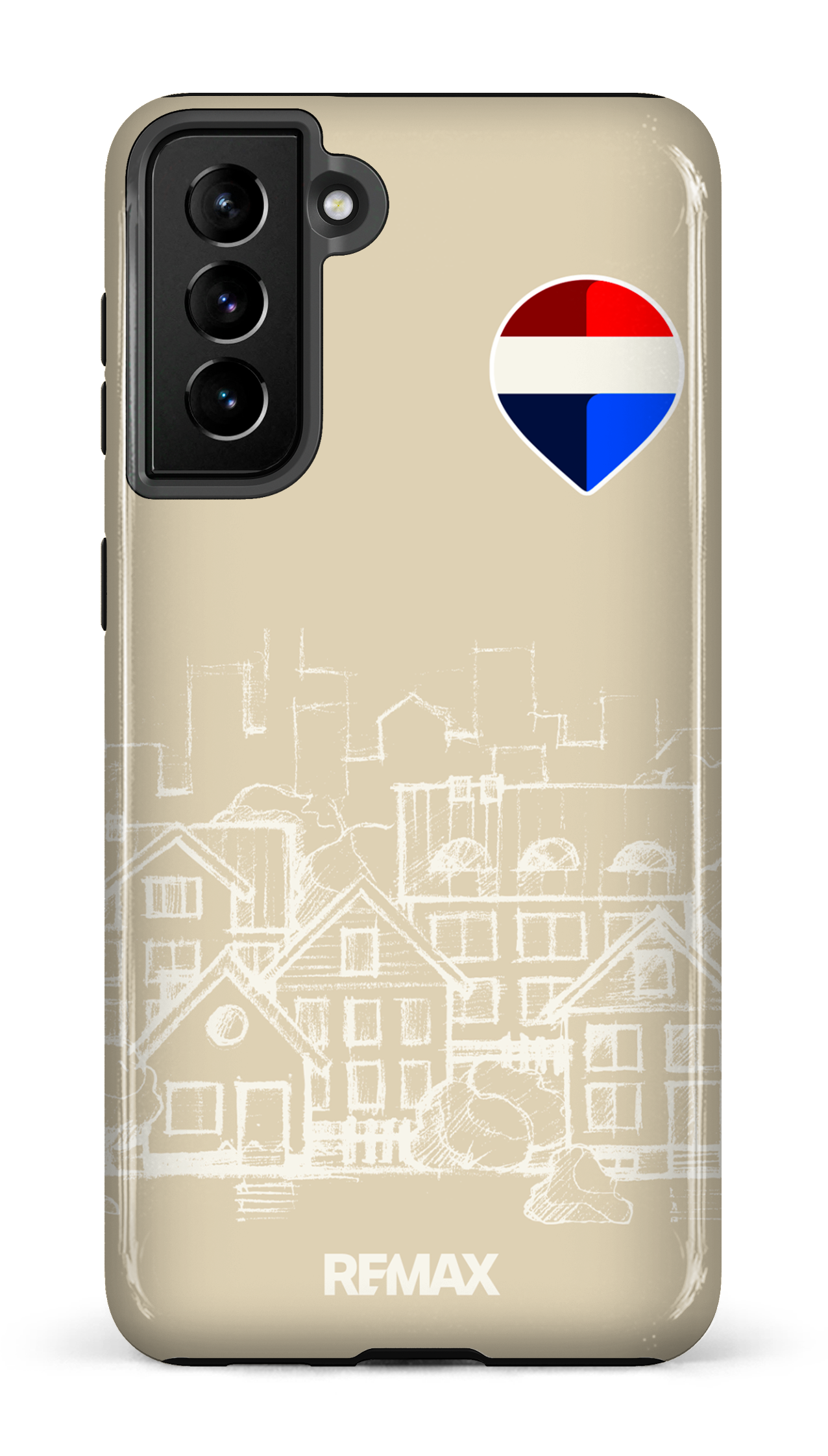 Galaxy S21 Plus Tough Remax Sketch Crème -