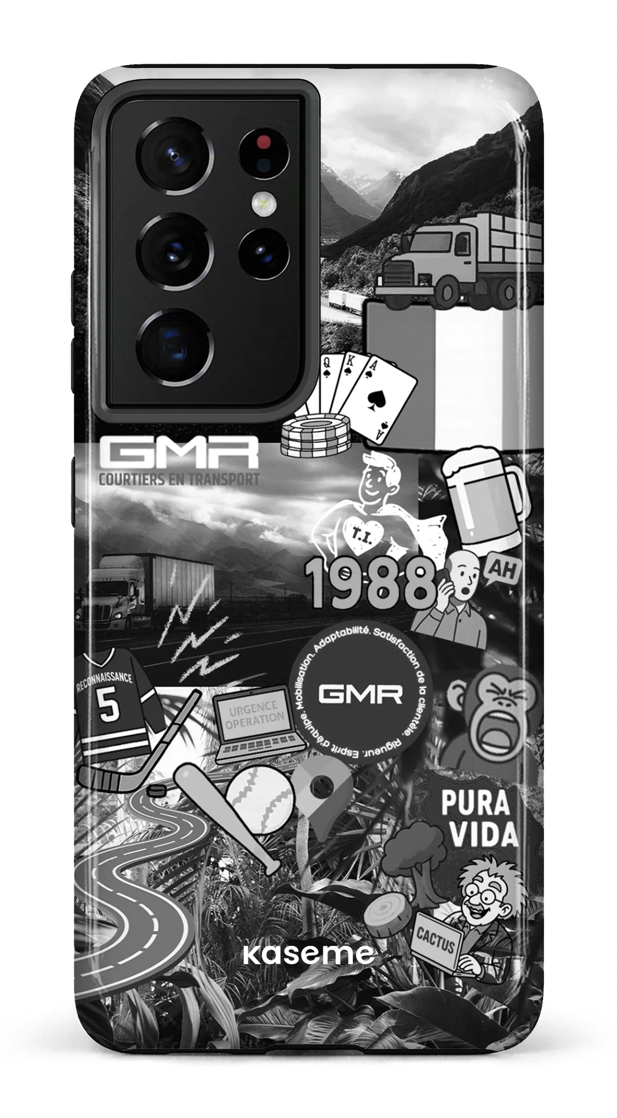Galaxy S21 Ultra Tough GMR Collage Noir et Blanc -