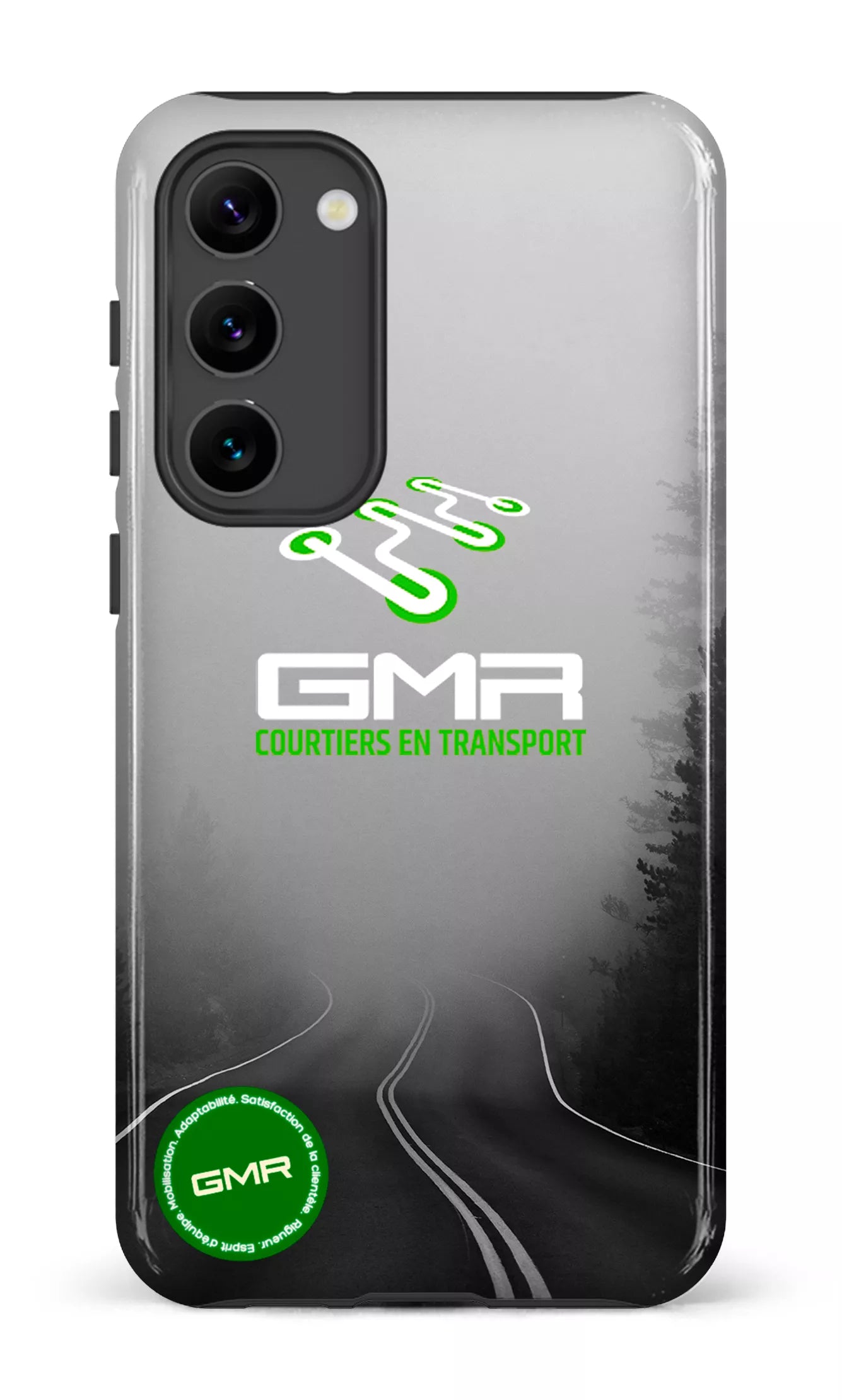 Galaxy S23 Plus Tough Gloss GMR Route Noir et Blanc -