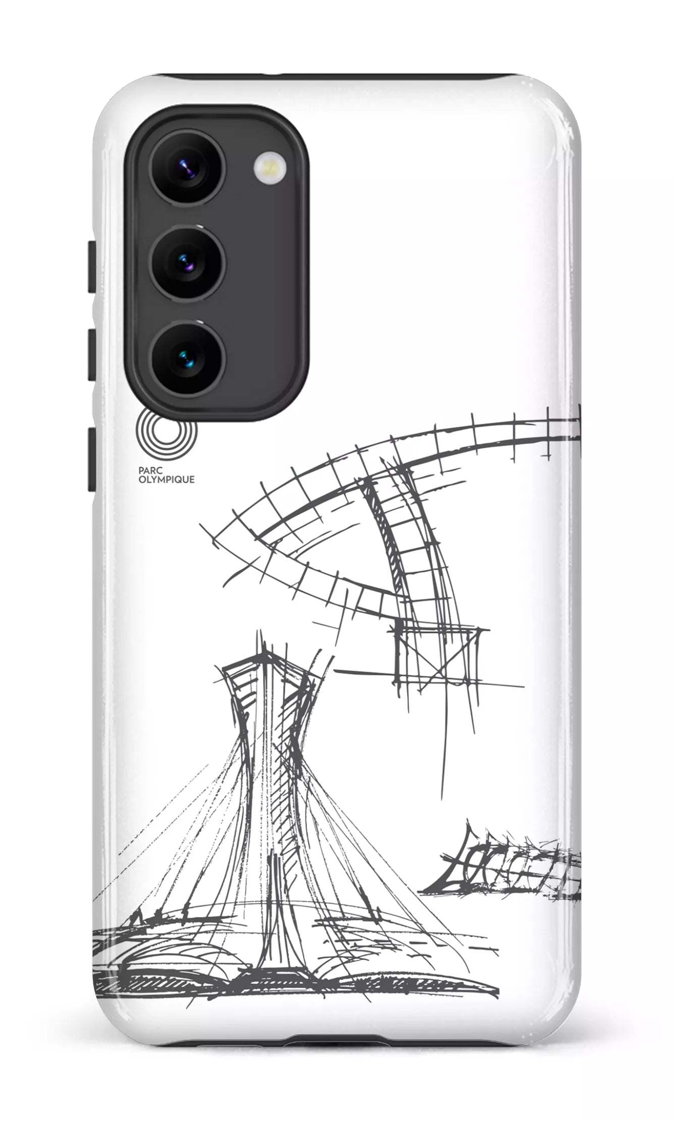 Galaxy S23 Plus Tough Gloss Parc Olympique - Croquis Plan Blanc -