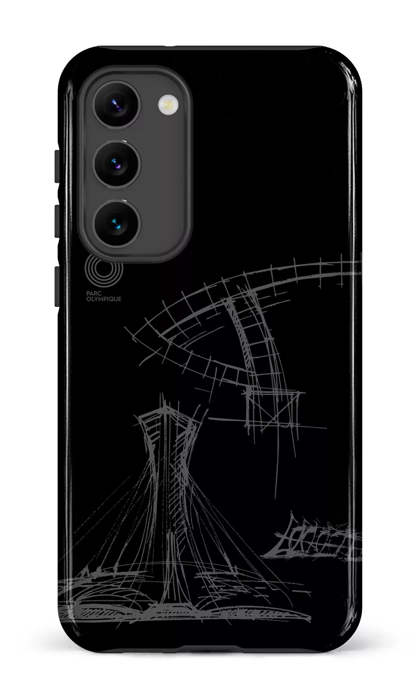 Galaxy S23 Plus Tough Gloss Parc Olympique - Croquis Plan Noir -