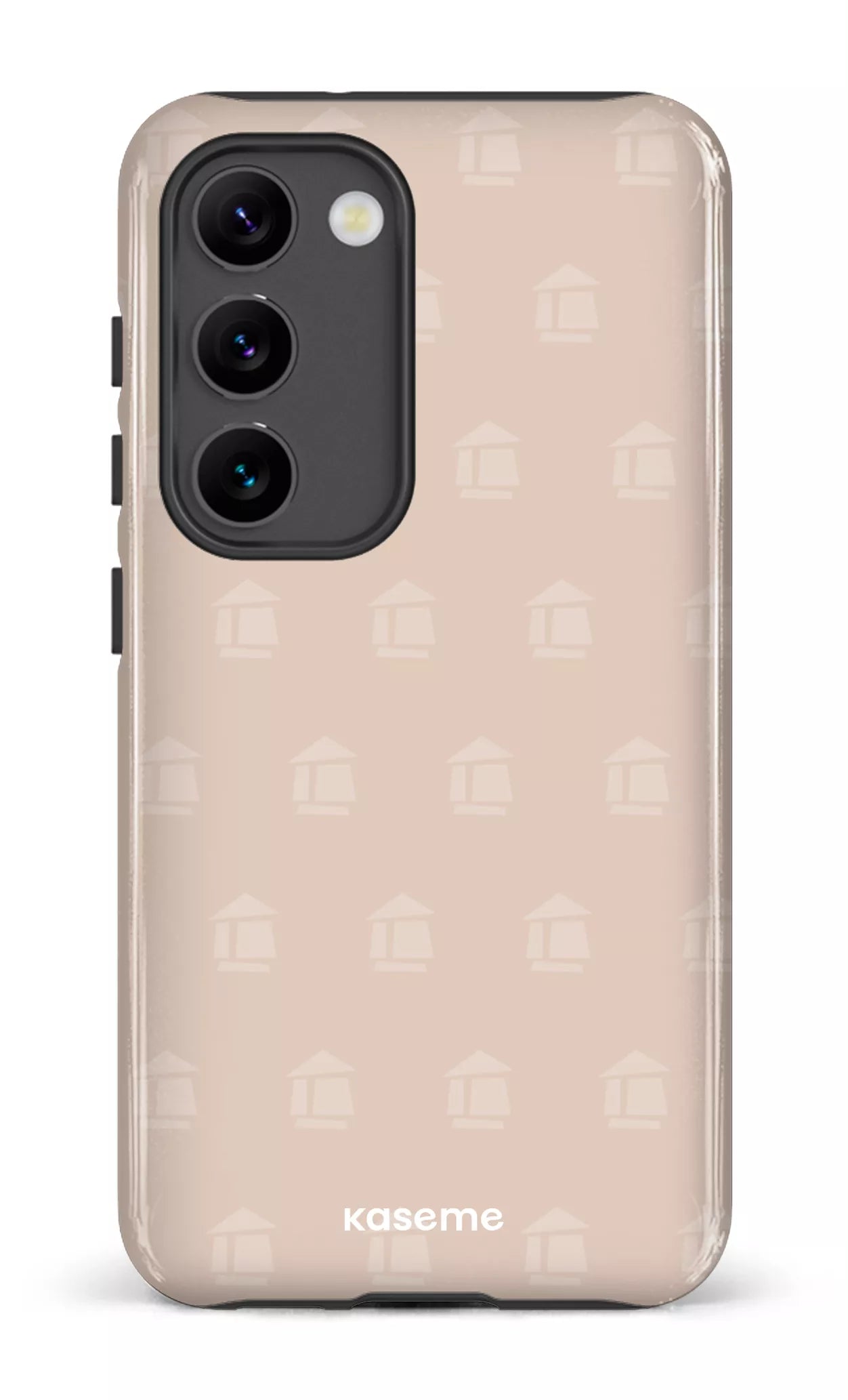 Galaxy S23 Tough Gloss Flordeco motif grège -