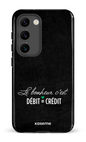 Galaxy S23 Tough Gloss Le bonheur c'est débit = crédit (noir) -