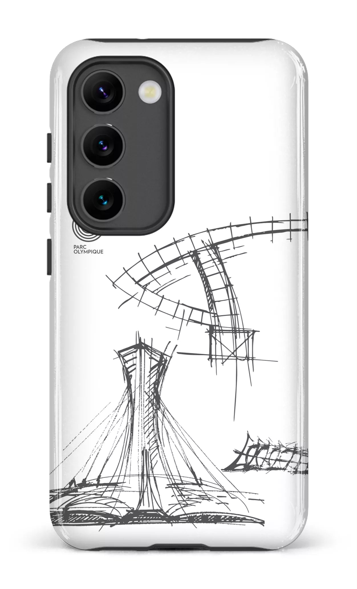 Galaxy S23 Tough Gloss Parc Olympique - Croquis Plan Blanc -