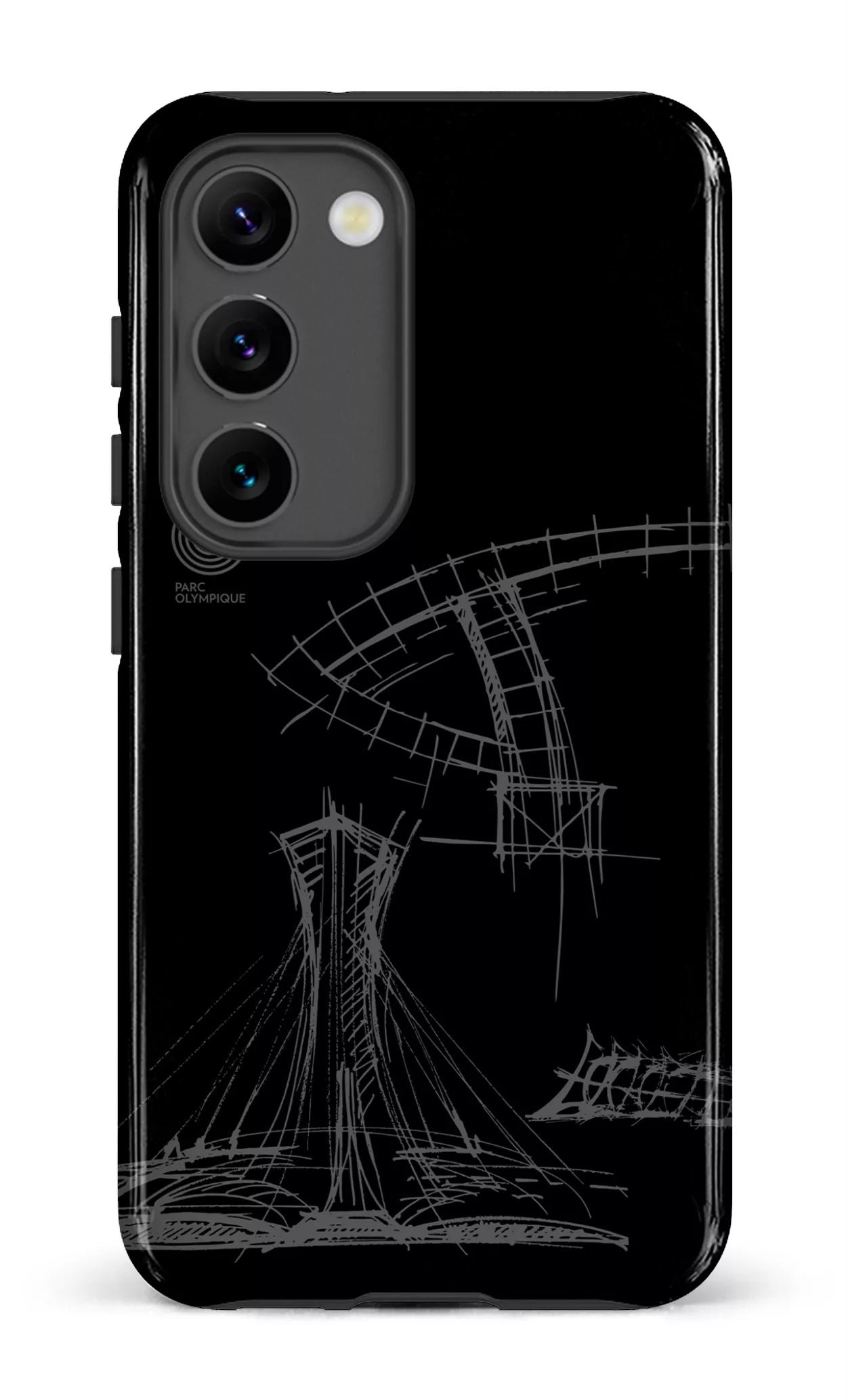 Galaxy S23 Tough Gloss Parc Olympique - Croquis Plan Noir -