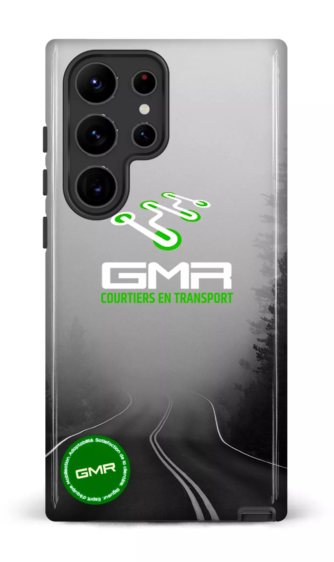 Galaxy S23 Ultra Tough Gloss GMR Route Noir et Blanc -