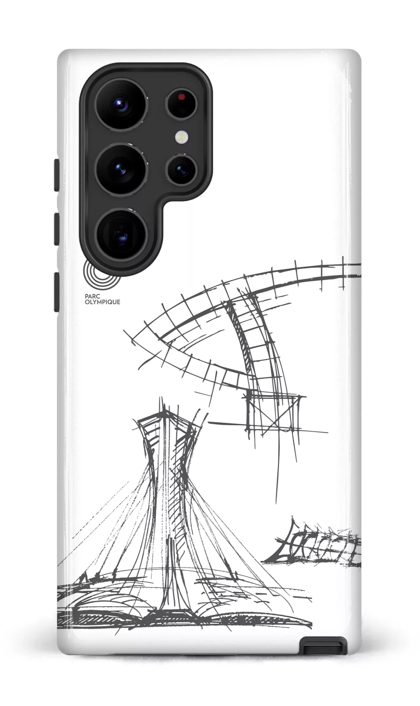 Galaxy S23 Ultra Tough Gloss Parc Olympique - Croquis Plan Blanc -