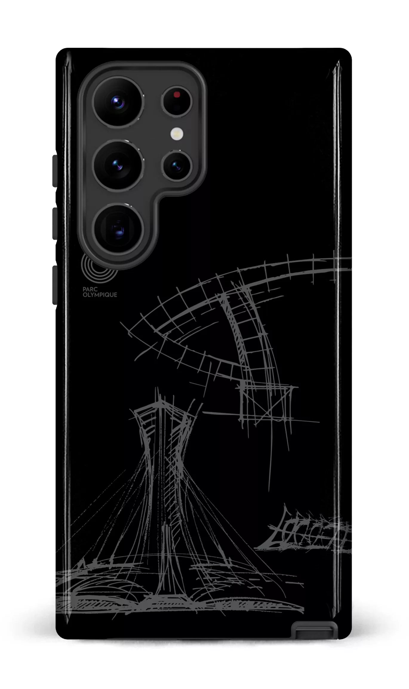 Galaxy S23 Ultra Tough Gloss Parc Olympique - Croquis Plan Noir -