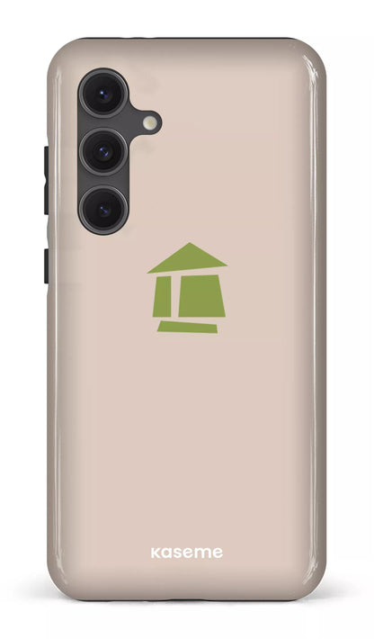 Galaxy S24FE Tough Flordeco logo grège -