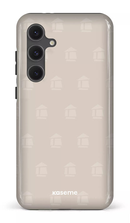 Galaxy S24FE Tough Flordeco motif grège -
