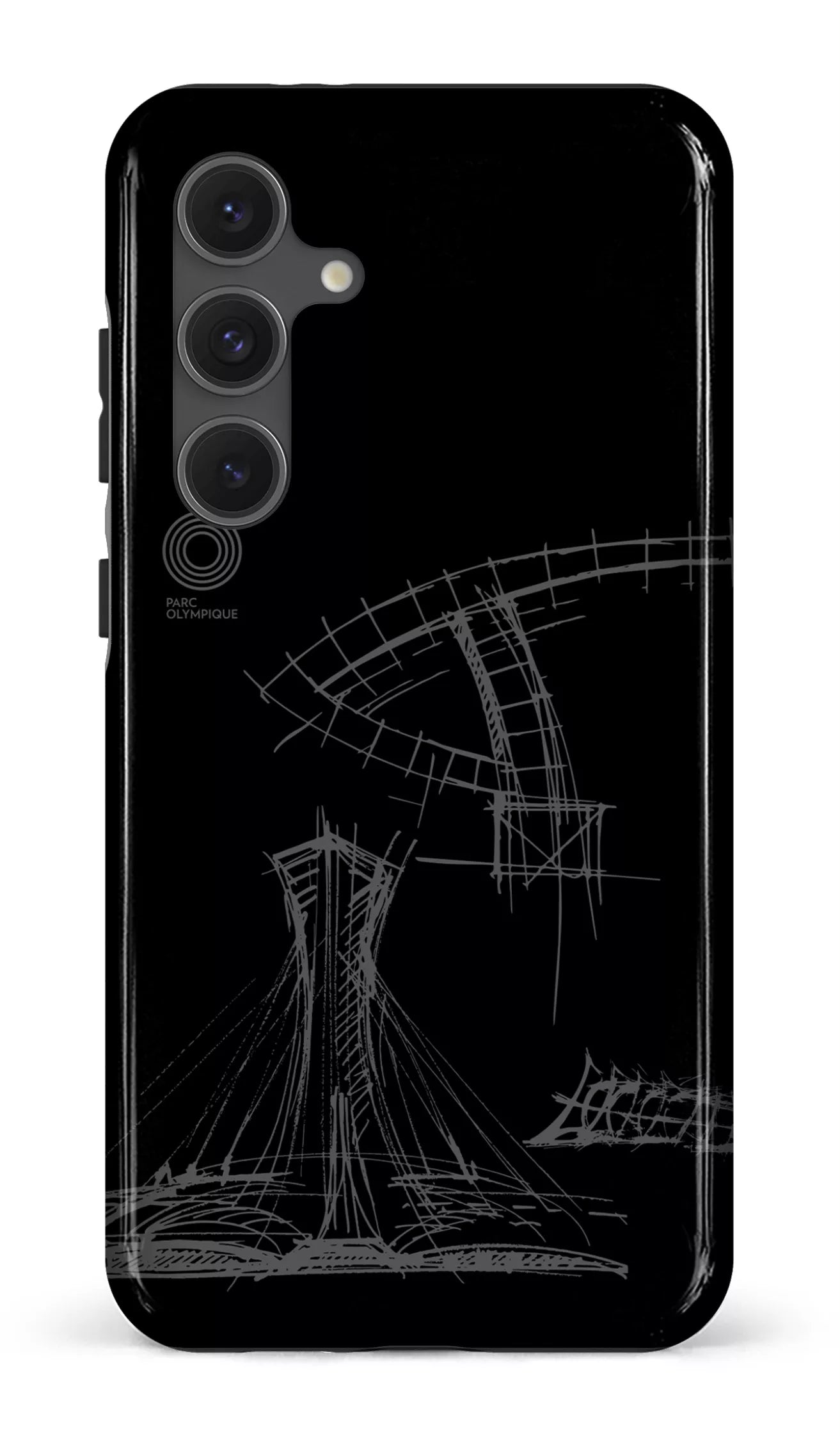 Galaxy S24FE Tough Parc Olympique - Croquis Plan Noir -