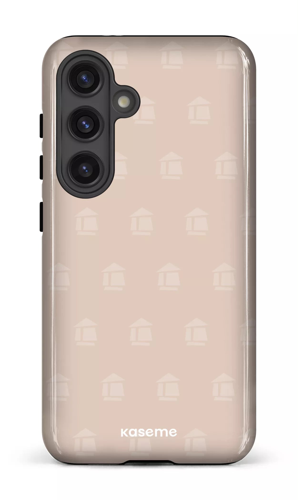 Galaxy S24 Tough (Gloss) Flordeco motif grège -