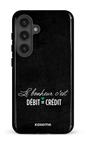 Galaxy S24 Tough (Gloss) Le bonheur c'est débit = crédit (noir) -