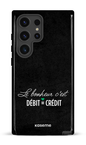 Galaxy S24 Ultra Tough (Gloss) Le bonheur c'est débit = crédit (noir) -