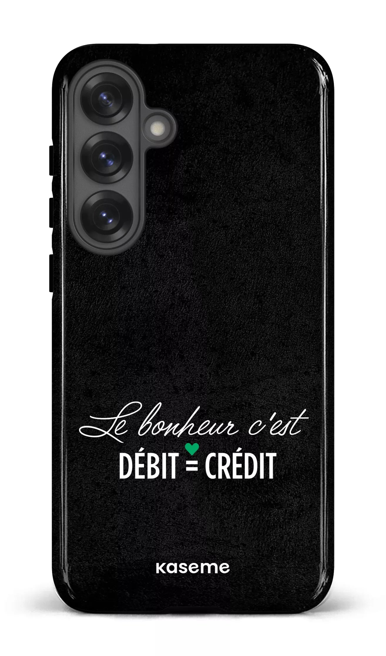 Galaxy S25 Plus Tough (Gloss) Le bonheur c'est débit = crédit (noir) -