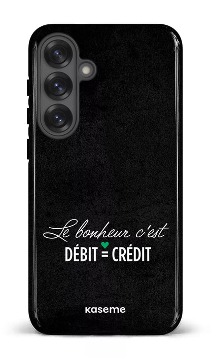 Galaxy S25 Plus Tough (Gloss) Le bonheur c'est débit = crédit (noir) -