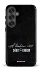 Galaxy S25 Plus Tough (Gloss) Le bonheur c'est débit = crédit (noir) -