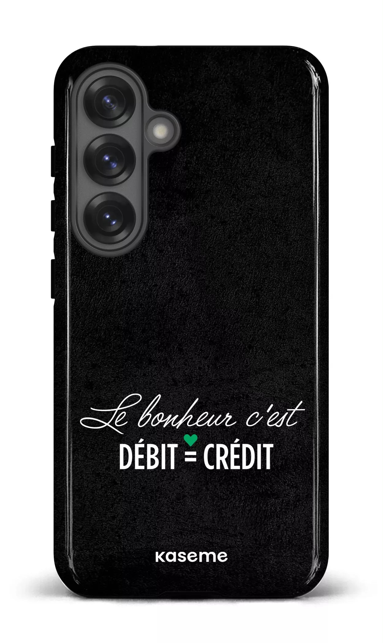 Galaxy S25 Tough (Gloss) Le bonheur c'est débit = crédit (noir) -